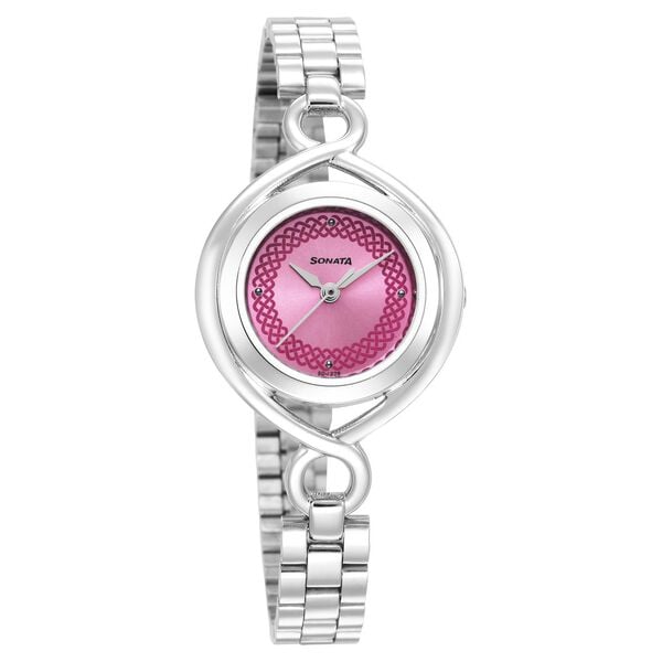 Sonata Alloys Rose Gold Dial Women Watch With Stainless Steel Strap - image number 0