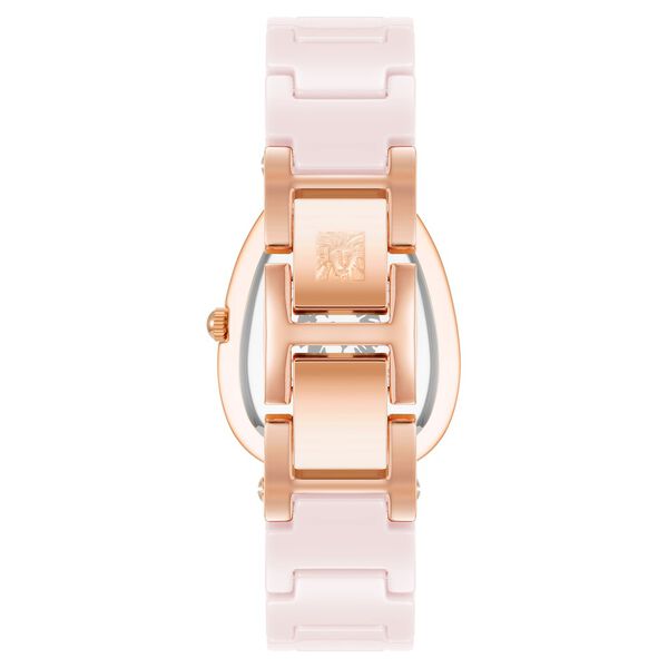 Anne Klein Quartz Analog Pink Dial Pink & Rose Gold Ceramic Strap Elongated Oval Shaped Watch For Women - image number 2