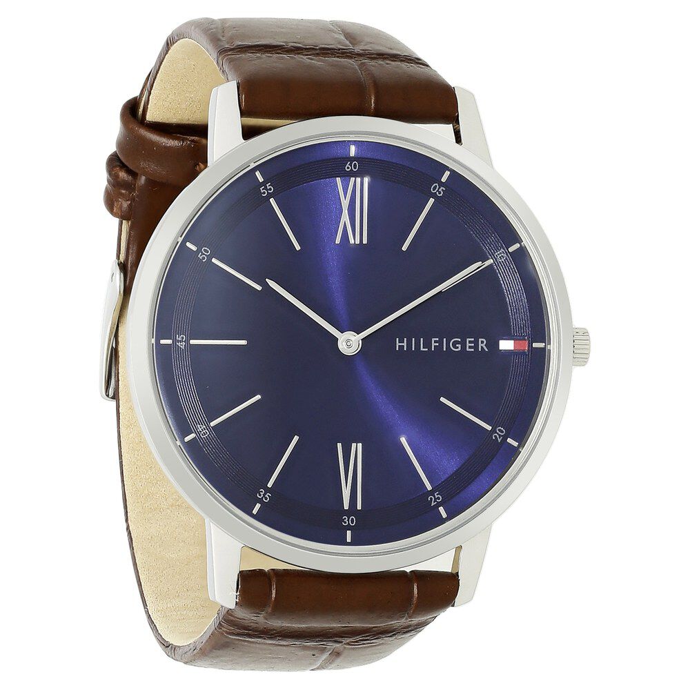 Tommy Hilfiger Quartz Analog Blue Dial Leather Strap Watch for Men