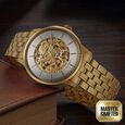 Titan Golden Heart Skeletal Automatic Analog with Silver Dial Dual-Tone Stainless Steel Strap Watch for Men