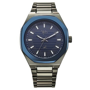 Fastrack Vyb Limitless Quartz Analog Blue Dial Metal Strap Watch For Guys