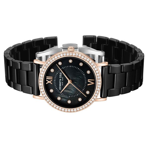 Kenneth Cole Quartz Analog Black Dial Black Ceramic Strap Watch For Women - image number 2