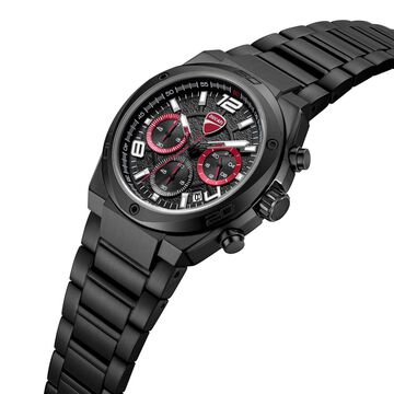 Ducati Quartz Chronograph Black Dial Black Stainless Steel Strap Watch For Men