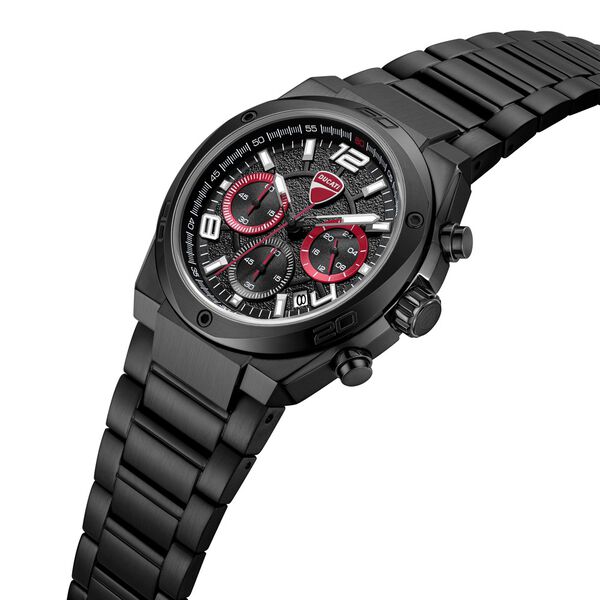 Ducati Quartz Chronograph Black Dial Black Stainless Steel Strap Watch For Men - image number 1