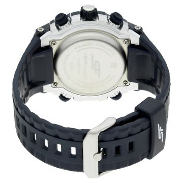 SF Quartz Digital Dial Plastic Strap Watch for Men