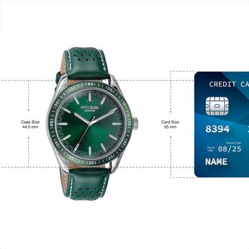 Sonata Poze Quartz Analog Green Dial Green Colour Leather Strap Watch For Men