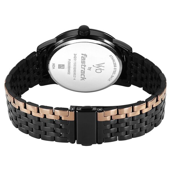 Vyb Phantom By Fastrack Quartz Analog Two Toned Dial Two Toned Stainless Steel Strap Watch For Guys - image number 5