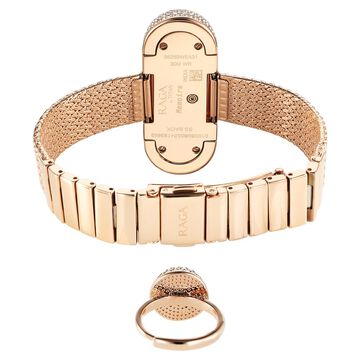 Titan Raga Memoirs Quartz Analog Mother Of Pearl Dial Watch For Women With Rose Gold Metal Strap