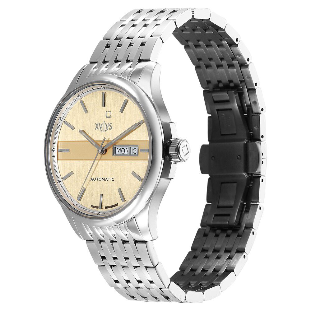 デリマル Buy Online Xylys Automatic Orange Dial Silver Stainless Steel