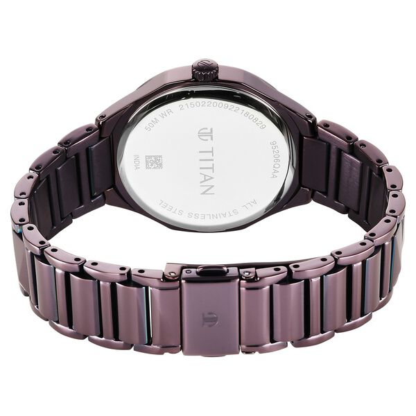 Titan Purple Glitz Quartz Analog Stainless Steel Strap Watch for Women - image number 4
