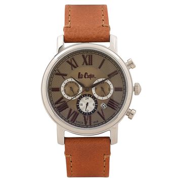 Lee Cooper Quartz Multifunction Brown Dial Leather Strap Watch for Men