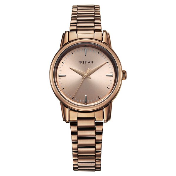 Titan Karishma Quartz Analog Brown Dial Brown Stainless Steel Strap Watch For Women - image number 1