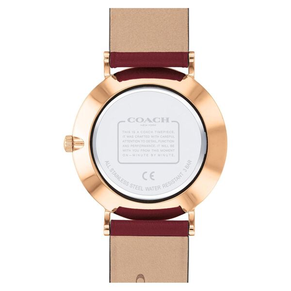 Coach Quartz Analog Red Dial Leather Strap Watch for Women - image number 2