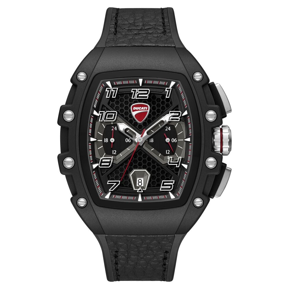 Ducati Quartz Multifunction Black Dial Black Silicone Strap Watch For Men-image-45