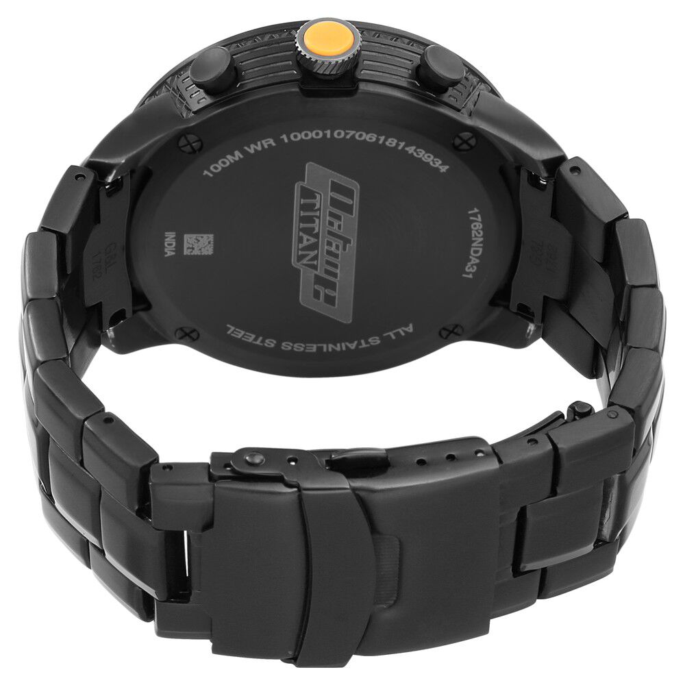 Octane black dial store stainless steel strap watch