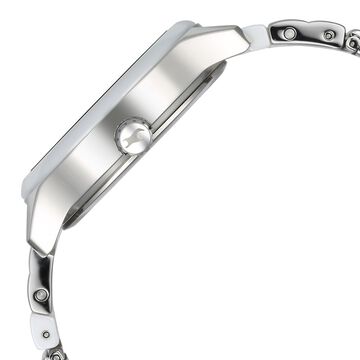 Fastrack Cerame Quartz Multifunction Silver Dial With Silver Color Steel & Ceramic Strap Watch For Girls