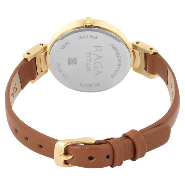 Titan Raga Viva White Dial Women Watch With Leather Strap - image number 4