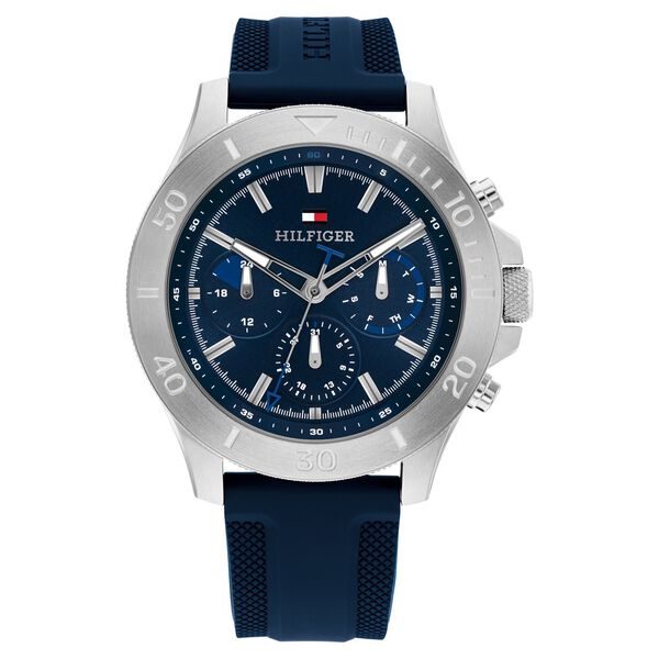 Tommy Hilfiger Quartz Multifunction Blue Dial Blue Silicone Strap Watch for Men - image number 0