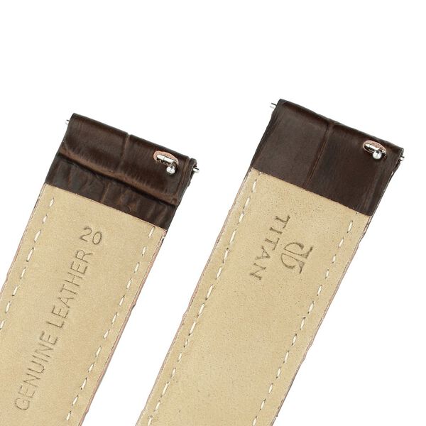 20 mm Brown Genuine Leather Strap for Men - image number 4