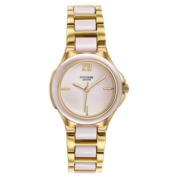 Poze By Sonata Quartz Analog Pink Dial Two Toned Metal & Plastic Strap Watch For Women
