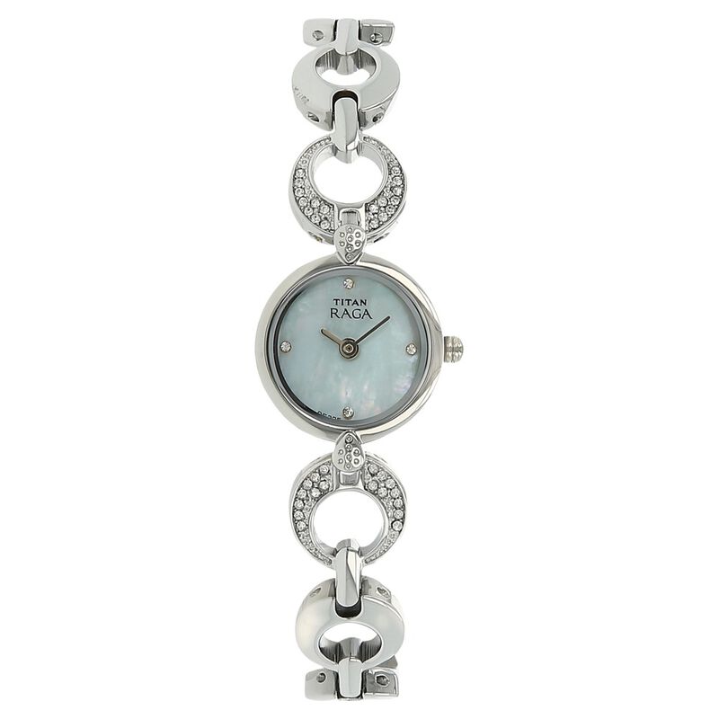 Titan Quartz Analog Silver Dial Metal Strap Watch for Women - image number 0