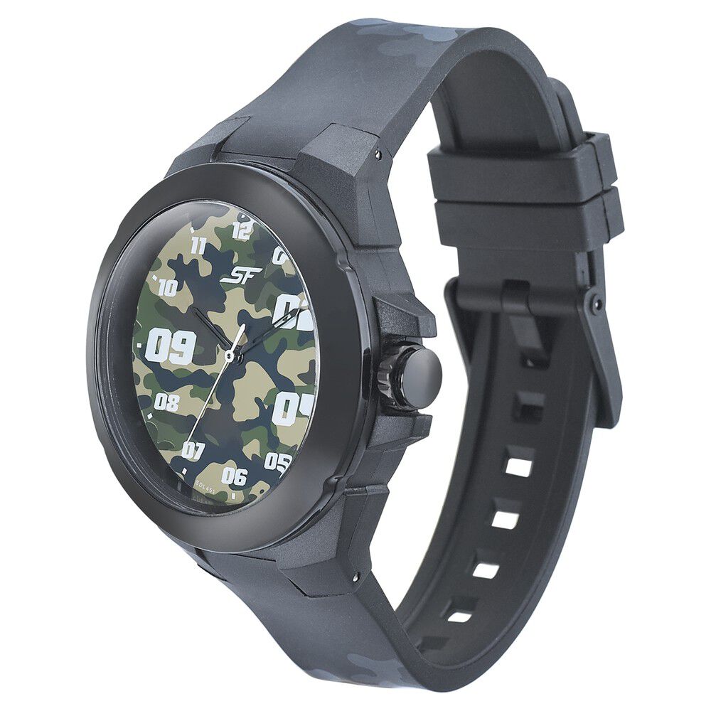 SF Turbo Quartz Analog Multicoloured Dial PU Strap Watch for Men
