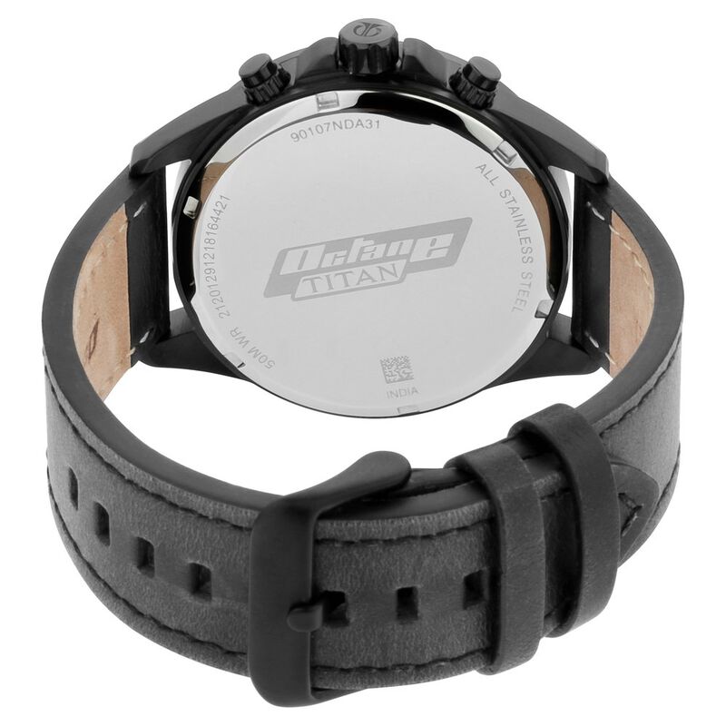 Titan Quartz Multifunction Black Dial Leather Strap Watch for Men - image number 4