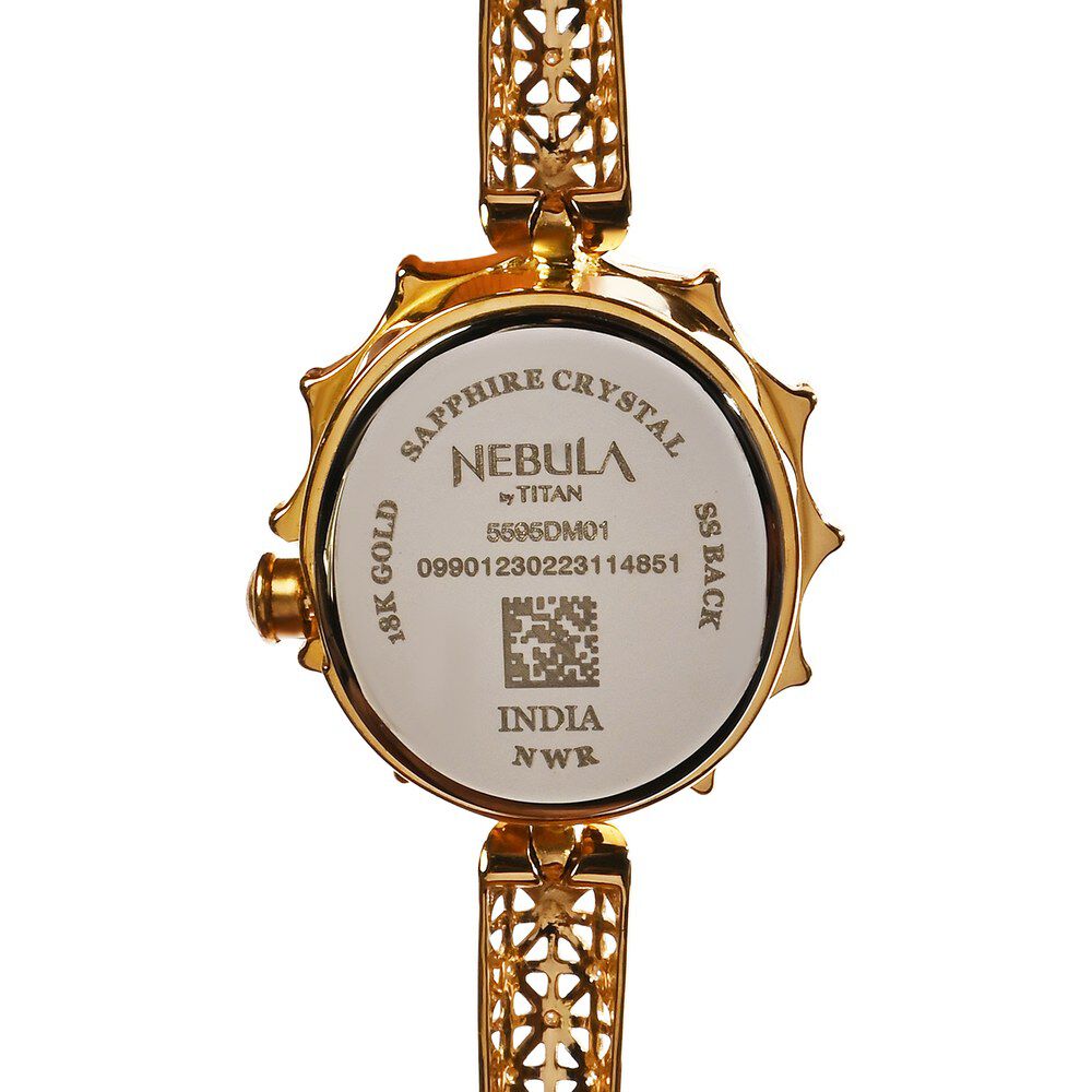 Buy Online Titan Nebula Jewels 18k Gold Analog with Diamonds Watch for Women ns5595dm01 Titan