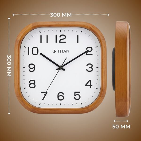 Square Clock Annotation Buy Online Titan Wooden Classic White Dial Square Wall Clock with Pine ...