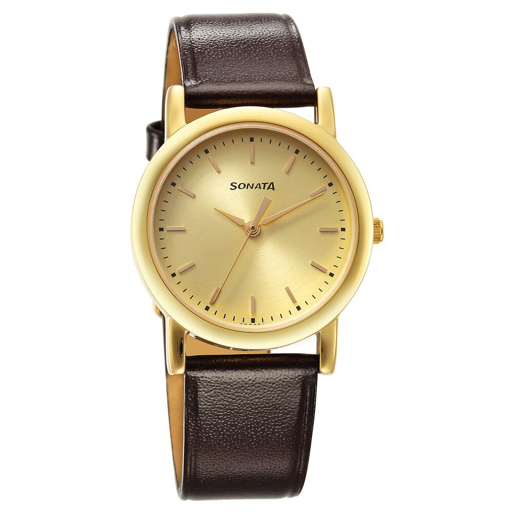 Sonata best sale watch leather