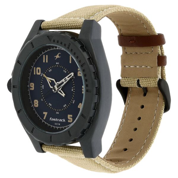 Fastrack Explorer Quartz Analog Blue Dial Canvas Strap Watch for Guys - image number 1