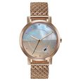 Fastrack Style Up Quartz Analog Pink Mother Of Pearl Dial Pink Leather Strap Watch For Girls