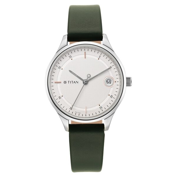 Titan Workwear Silver Dial Women Watch With Leather Strap - image number 1