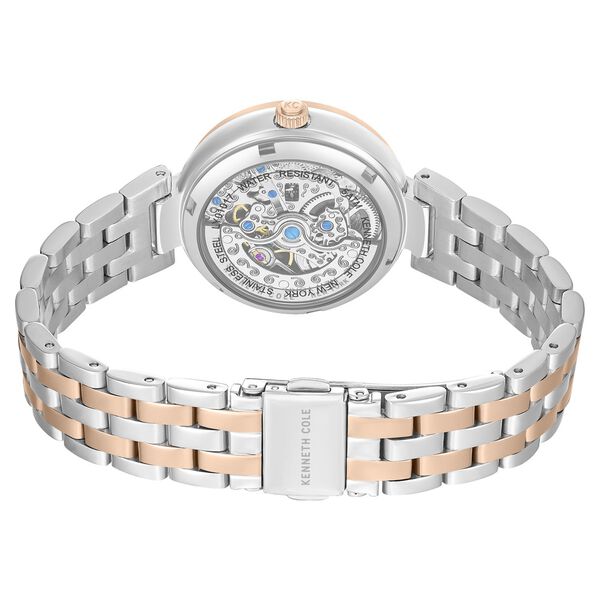 Kenneth Cole Automatic Automatic Mother Of Pearl Dial Two Toned Stainless Steel Strap Watch For Women - image number 4