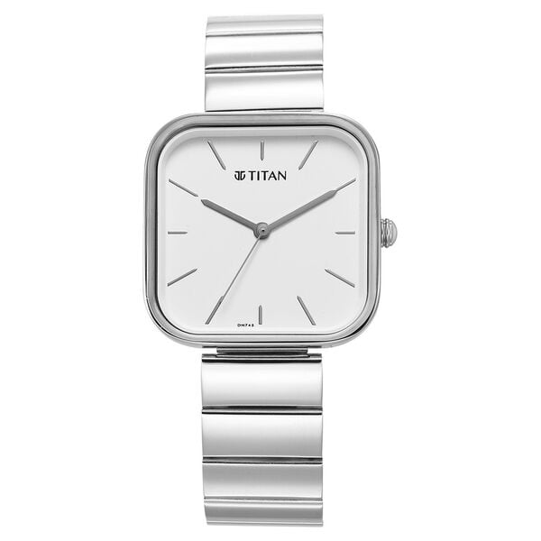 Titan Purple Stackables Quartz Analog White Dial Stainless Steel Strap Watch for Women - image number 1