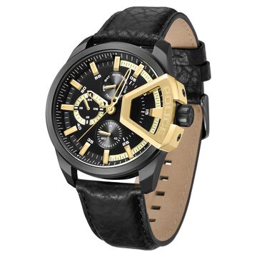 Police Black Dial Quartz Multifunction Watch for Men
