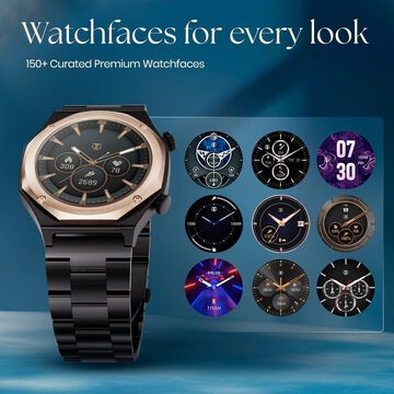 Titan Maestro Premium Metal Smartwatch with All SS construction, SingleSync BT Calling, Functional Crown