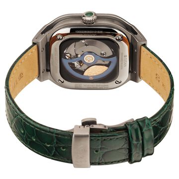 Titan Stellar Automatic Malachite Dial Leather Strap Watch for Men