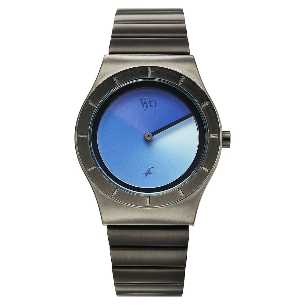 Vyb Arcane By Fastrack Quartz Analog Blue Dial Grey Stainless Steel Strap Watch For Guys-image-34