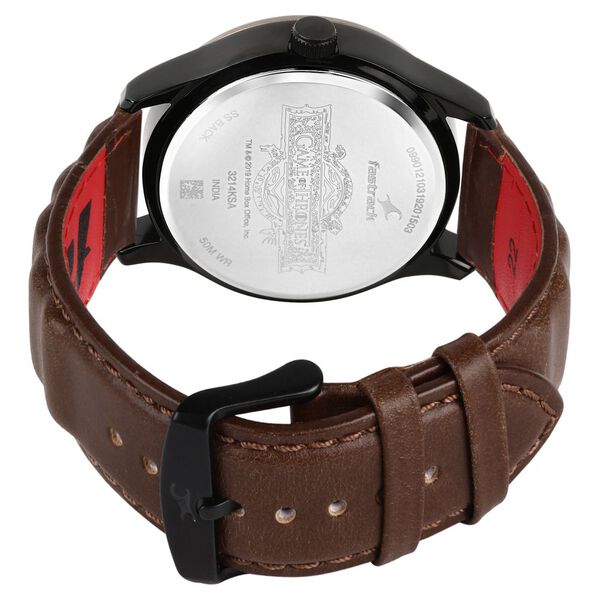 Fastrack Game Of Thrones Quartz Analog with Date Black Dial Leather Strap Watch for Guys - image number 4