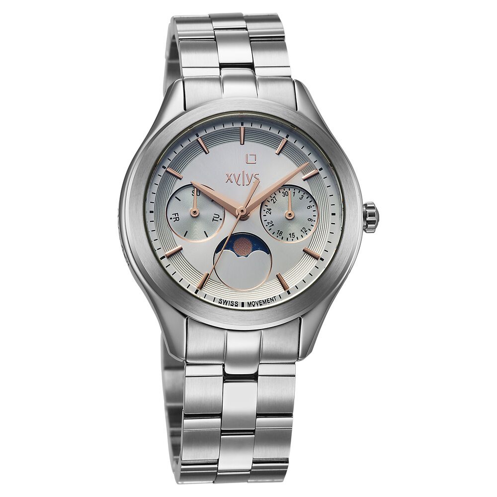 【na_.2oo】 Buy Online Xylys Swiss Quartz Blue Dial Silver Stainless Steel