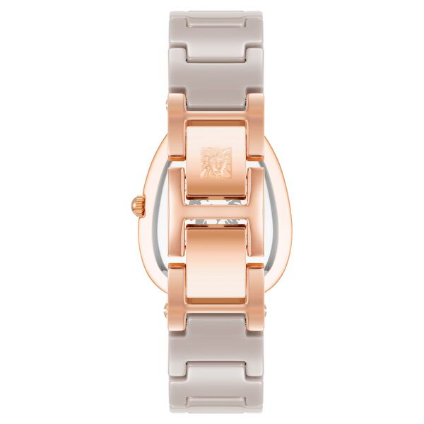 Anne Klein Quartz Analog Brown Dial Brown & Rose Gold Ceramic Strap Elongated Oval Shaped Watch For Women - image number 2