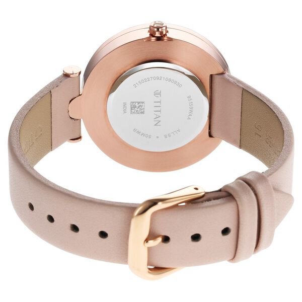 Titan Purple Unending Beauty Quartz Analog Mother Of Pearl Dial Leather Strap watch for Women - image number 5