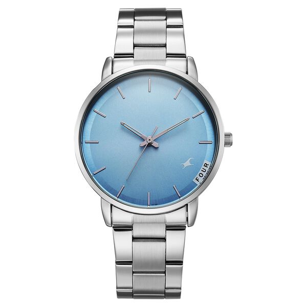 Fastrack Stunners Quartz Analog Blue Dial Silver Stainless Steel Strap Watch For Guys - image number 0