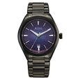 Titan Stellar Starlight Analog with Concealed Automatic and Violet Dial Dark Gun Stainless Steel Strap Watch for Men - image number 1
