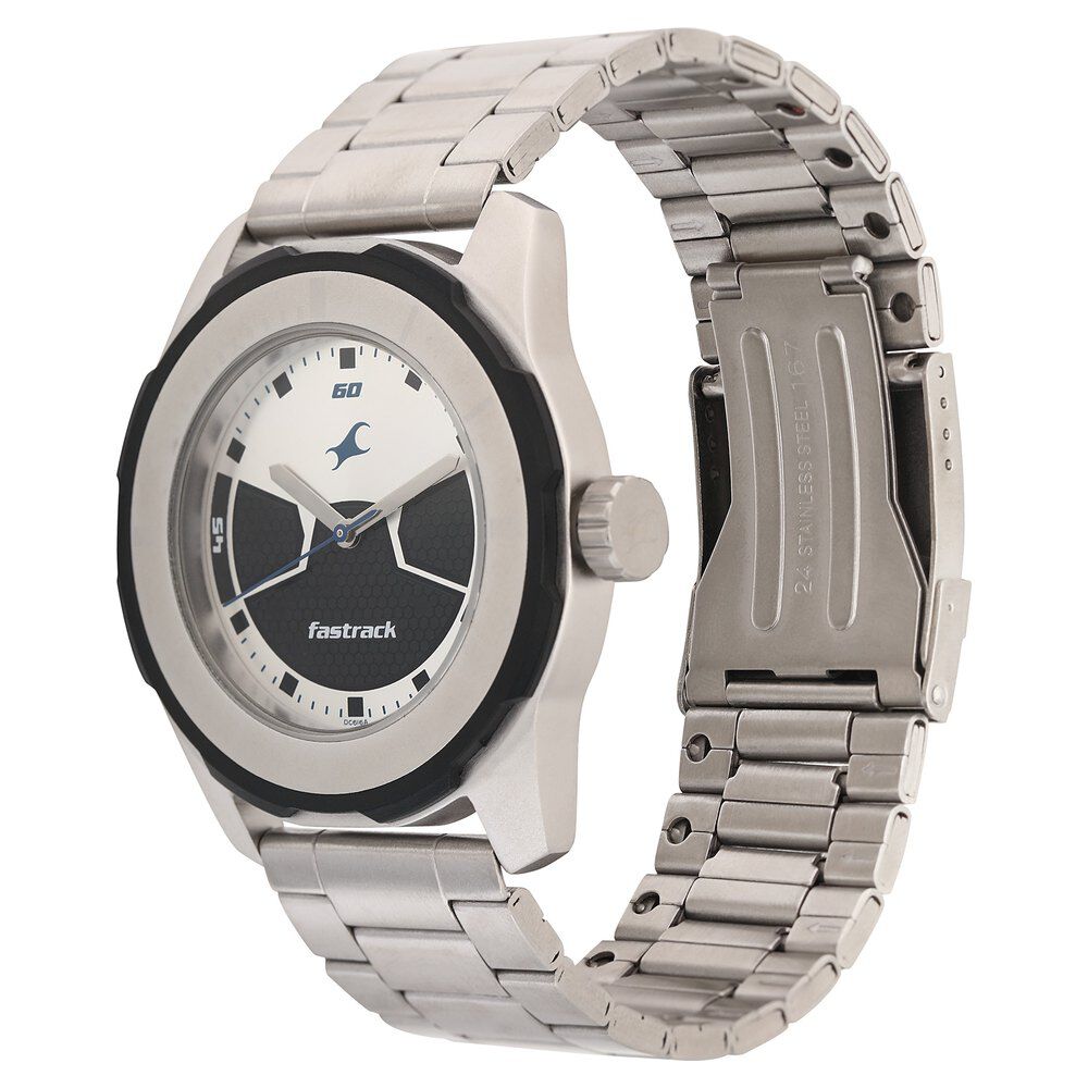 Buy Online Fastrack Quartz Analog Multicoloured Dial Stainless Steel Strap Watch for Guys ns3099sm02 Titan
