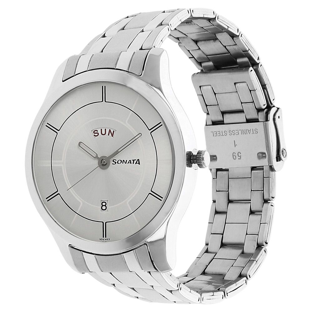 Sonata watch 77063sab price top
