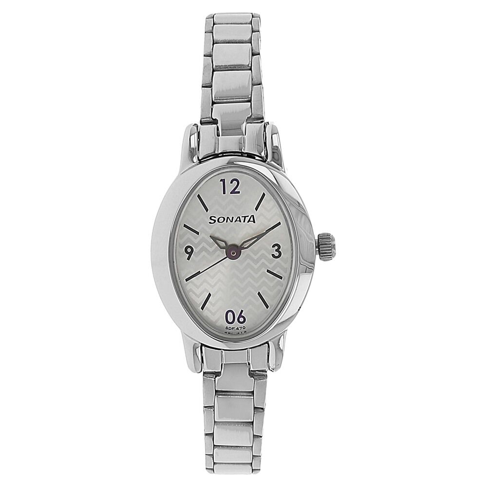Buy Online Sonata Quartz Analog Silver Dial Stainless Steel Strap