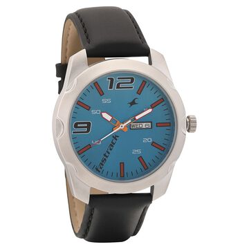 Fastrack Blue Dial Quartz Analog with Day and Date Watch for Guys