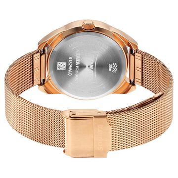 Sonata Unveil Quartz Multifunction Pink Dial Stainless Steel Strap Watch for Women